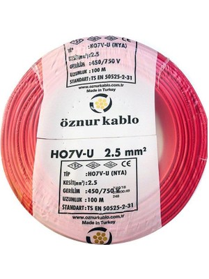 Öznur Nya Kablo Öznur 2,5'luk Kırmızı