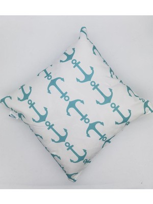 Doqu Home Marin Desenli Baskılı Içi Dolgulu Kırlent Mrn01 45 x 45 cm - Mavi