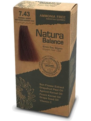 Natura Balance Krem Saç Boyası Kumral Bakır 7.43