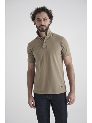 Bisse Erkek Baskılı Polo Yaka T-Shirt HAKİ TS22Y22116_D49