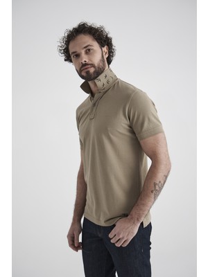 Bisse Erkek Baskılı Polo Yaka T-Shirt HAKİ TS22Y22116_D49