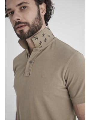 Bisse Erkek Baskılı Polo Yaka T-Shirt HAKİ TS22Y22116_D49