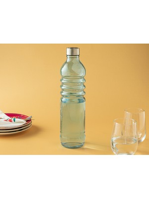 English Home Turkuaz Renkli Cam Şişe 1250 ml Şık Tasarım ile Sofra Sunumuna Uygun