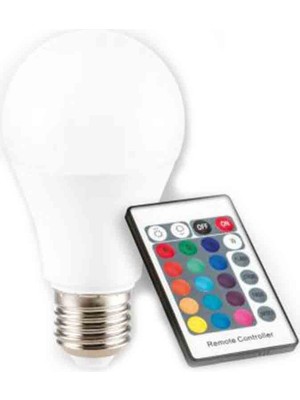 Qenos Rgb Kumandalı LED Ampul E27 Duy  (Çok Renkli +15 Renk)