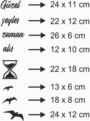 Leylaser 60*80 cm  Güzel Şeyler Zaman Alır Ahşap Duvar Yazısı