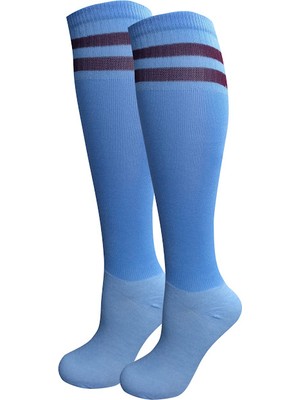 Evox 7-14 Yaş Çocuk Profesyonel Futbol Çorabı Tozluk.konç.mavi Bordo