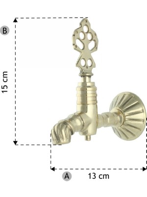 Fkn Lpd İkili Burmalı Sarı Osmanlı Musluk (2 Musluk)