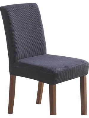 Tuchmall Likralı Sandalye Örtüsü - Kılıfı Açık Gri 6'lı