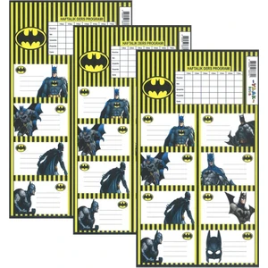 Okul Etiketi Erkek Batman 8 Li 3 Yaprak Ders Programlı 1 Paket