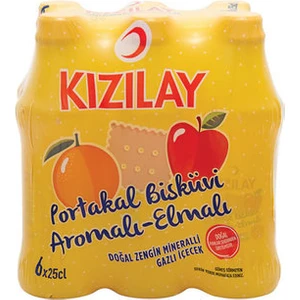 Portakal-Bisküvi-Elmalı Maden Suyu 6X250 ml