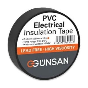 En Parlak Günsan Elektrik Izole Bant Siyah 0,13 MMX18 mm 10 mt