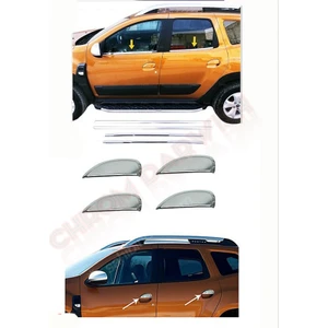 Dacia Duster Krom Cam Çıtası 2018 ve Üstü 4prç ve Kap Ikolu  4 Kapı Paslanmaz Çelik