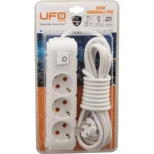Ufo Akım Korumalı Priz 1,5 BEYAZ