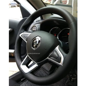 Gürler Oto Kılıf ve Aksesuar Renault Clio 4 Dikmeli Direksiyon Kılıfı Soft Siyah ( 38×11CM )