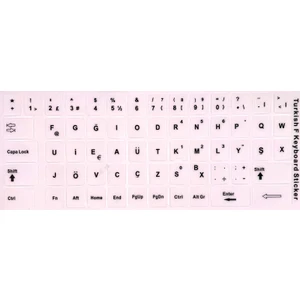 F Klavye Stiker Türkçe Klavye Yapışkan Harf Turkish F Keyboard Sticker Beyaz F Klavye Sticker