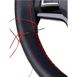 Gürler Oto Kılıf ve Aksesuar Fiat Fiorino Dikmeli Direksiyon Kılıfı Soft Kırmızı Ipli (10.5cm)