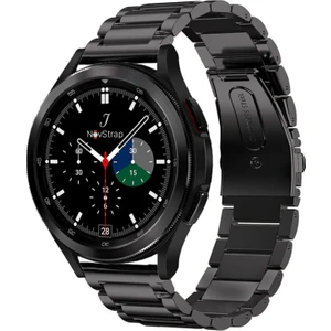 Novstrap Samsung Galaxy Watch 4 Seri 40-42-44-46 mm Uyumlu Kordon (20 Mm) Çelik Klasik Metal Kordon