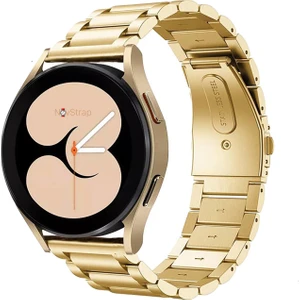 Novstrap Samsung Galaxy Watch 4 Seri 40-42-44-46 mm Uyumlu Kordon (20 Mm) Çelik Klasik Metal Kordon