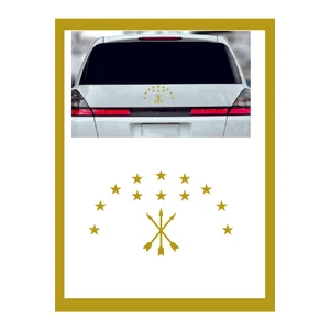 Eyba Sticker Adige Çerkez Bayrak Sembolü Araba Sticker- Oto Çıkartma - Oto Sticker - Araç Yazıları