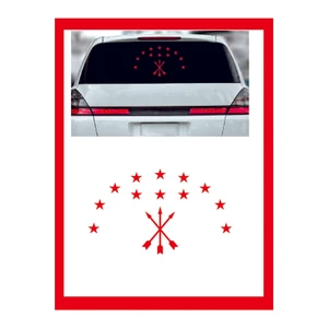 Eyba Sticker Adige Çerkez Bayrak Sembolü Araba Sticker- Oto Çıkartma - Oto Sticker - Araç Yazıları