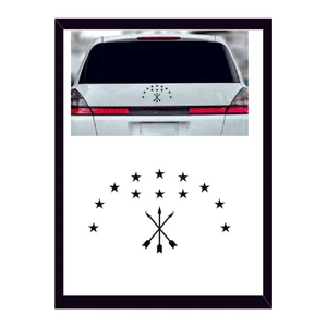 Eyba Sticker Adige Çerkez Bayrak Sembolü Araba Sticker- Oto Çıkartma - Oto Sticker - Araç Yazıları