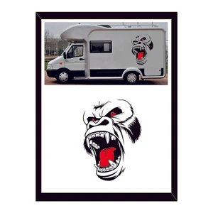Eyba Sticker Goril Sticker 1 Adet Kong Kafatası - Oto Sticker - Kamp Sticker - Karavan Sticker Kong