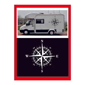 Eyba Sticker Pusula Sticker 25X25CM 1 Adet Oto Sticker - Kamp Karavan Sticker