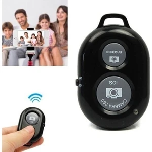Uzaktan Bluetooth Kumanda Pilli Tüm Telefonlara Uyumlu Video Selfie ve Fotoğraf Çekme Siyah