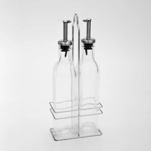 Fame Kitchen 2'li Metal Standlı Cam Yağlık Sirkelik Seti 2X300 ml