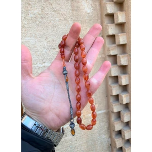 Doğan Silver 1000 Ayar Gümüş Kazaz Püsküllü Ateş Kehribar Tesbih DGN5036