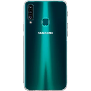 CaseWorld Samsung Galaxy A20S Kapak Kamera Korumalı Tıpalı Şeffaf Silikon Kılıf