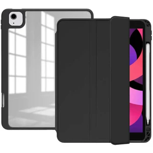 Case 4U Apple iPad Air 10.9 2022 (5.Nesil) Manyetik Nort Arkası Şeffaf Standlı Kılıf Siyah