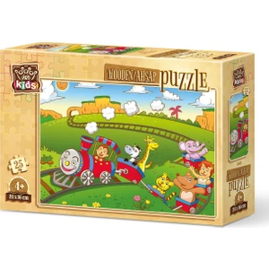 Art Puzzle Hayvanlar Treni 25 Parça Ahşap Puzzle Art Kids