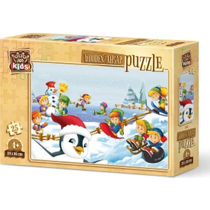 Art Puzzle Kış Sporcuları 25 Parça Ahşap Puzzle Art Kids