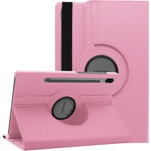 Case 4U Galaxy Tab S8 Ultra SM-X900 Uyku Modlu 360 Derece Dönebilen Standlı Tablet Kılıfı Pembe