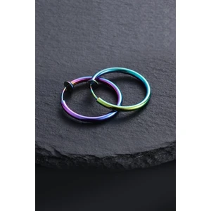 The Collection Unisex Renkli Cerrahi Çelik Deliksiz Fake Piercing Tragus Helix Küpe
