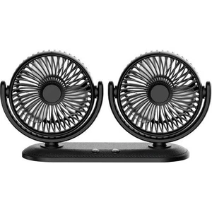 12/24 V Taşınabilir Mini Araba Fan 360 Derece Tüm Yuvarlak Ayarlanabilir Otomatik Hava Soğutma Çift Kafa USB Fanlar Sessiz Küçük Masaüstü Fan | Hayranları(Yurt Dışından)