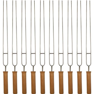 Meaty & Cheesy Çatal Uçlu Ahşap Saplı Barbekü Şişi (62 Cm) - 10 Adet