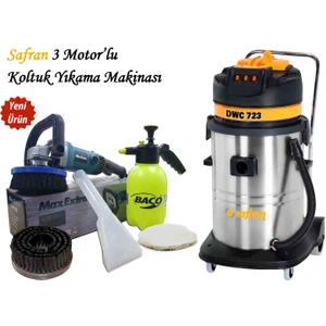 Profesyonel 3 Motor'lu Koltuk Yıkama ve Koltuk Fırçalama Makinası 3600 Watt
