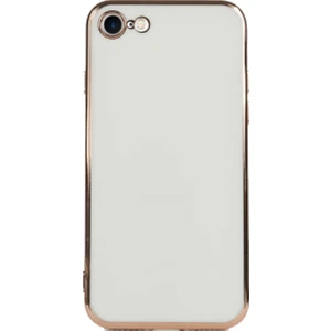 Case World Apple iPhone Se 2022 ile Uyumlu Kapak Kamera Korumalı Lazer Kesim Lüx Silikon ile Uyumlu Kılıf - Beyaz