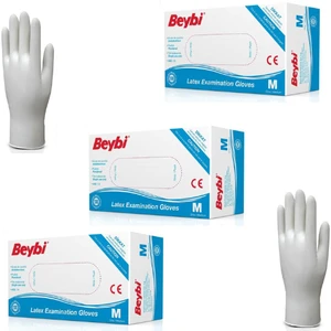 Lateks Pudralı Muayene Eldiven Medium 3 x 100'lü