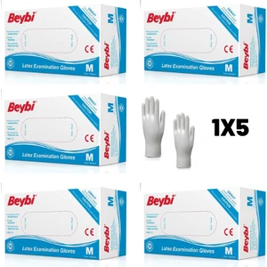 Lateks Pudralı Muayene Eldiven Medium 5 x 100'lü