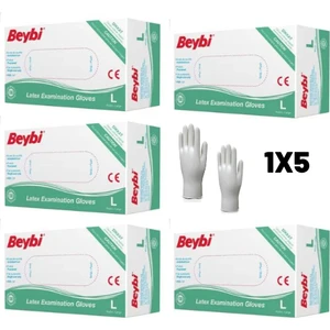 Lateks Pudralı Muayene Eldiven Large 5 x 100'lü