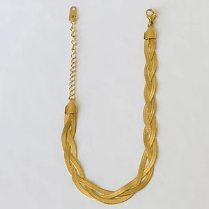 Takı Accessory Çelik Italyan Yassı Zincir Bileklik 23CM Gold