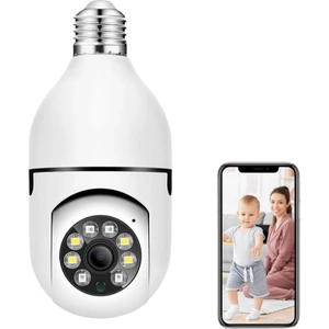 Ampul Kamera 360 Derece Dönebilen Led'li Kablosuz Ip Kamera