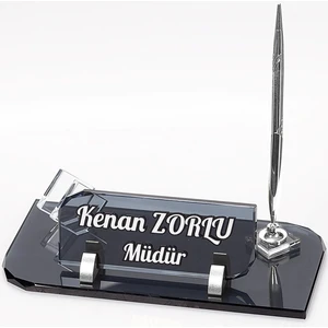 İsimlik Sepeti Forte Kristal Isimlik Gümüş Yeni Iş Ofis Masa Isimliği
