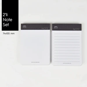 Munu Note Munuplanner -  Black & White 2'li Note Set