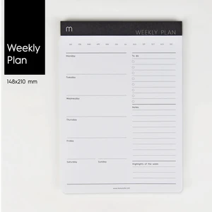 Munu Note Munuplanner -  Black & White Weekly Plan (Haftalık Planlayıcı)