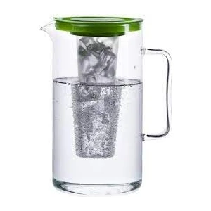 Isıya Dayanıklı Buzluklu Cam Sürahi  2.5lt Yeşil Kapaklı Simax Buzluklu Sürahi Yeşil Kapak