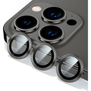 Pirok Store iPhone 13 Pro / 13 Pro Max Uyumlu Halka Set Metal Lens Koruyucu Cam